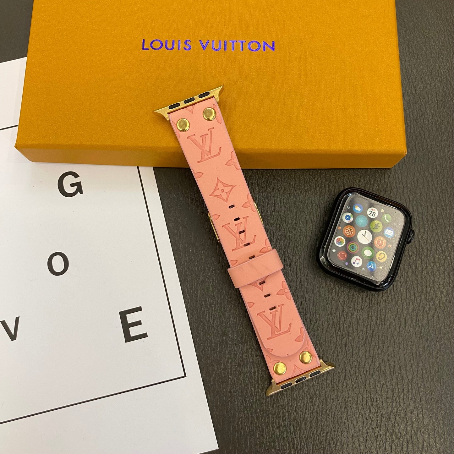 Armbånd de Rekchange Apple Aveec Décoration en nagler et monogramme en relieff Watch Bands