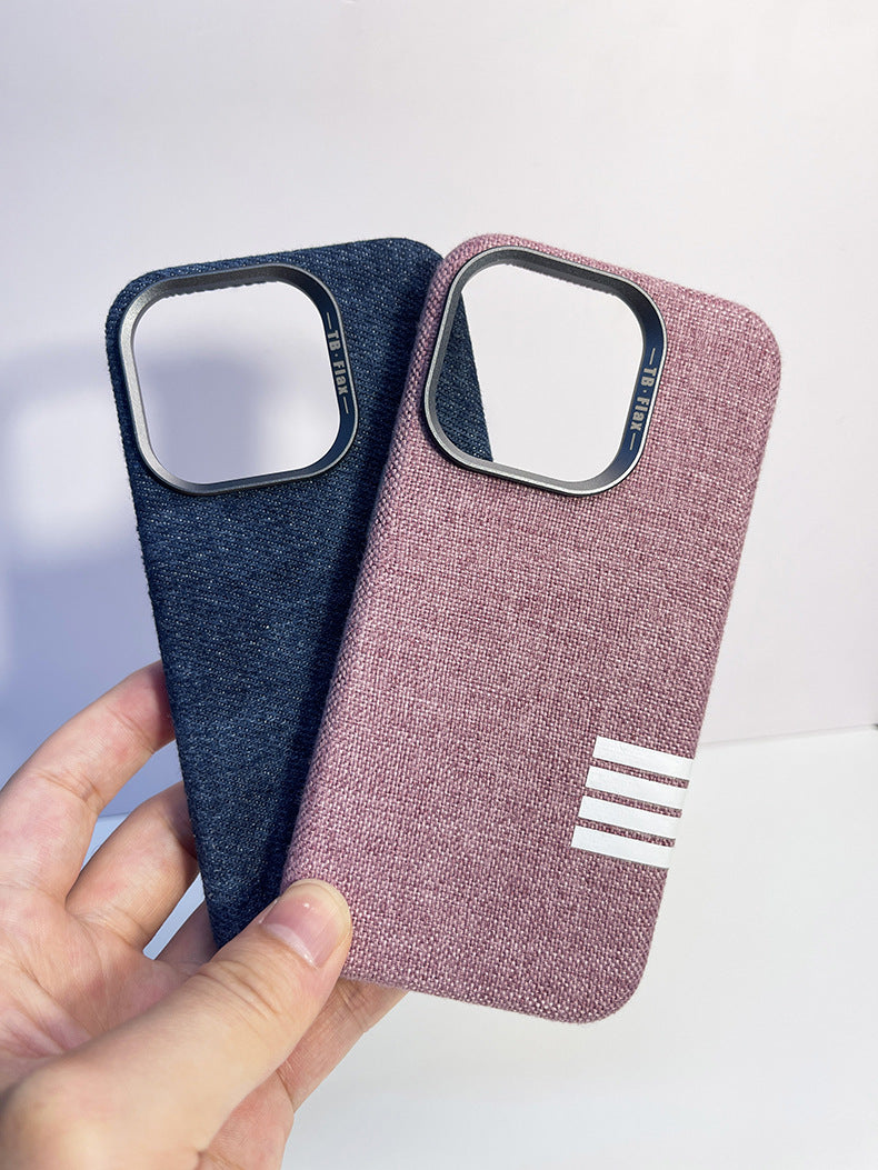 Premium vintage linned stof magnetisk telefon taske til iPhone