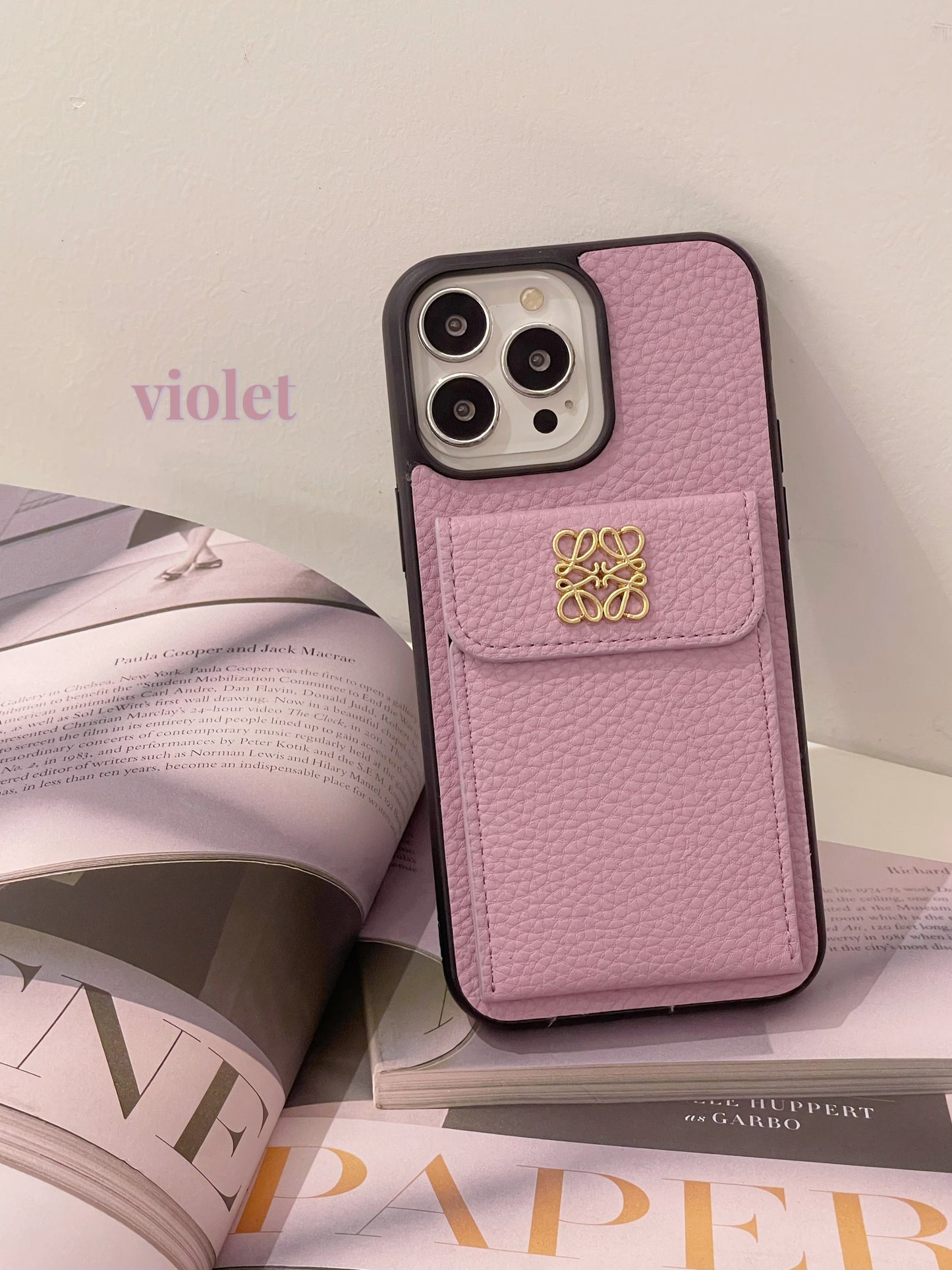 Carcasă iPhone Loewe cu suport pentru card Black-QBK240603