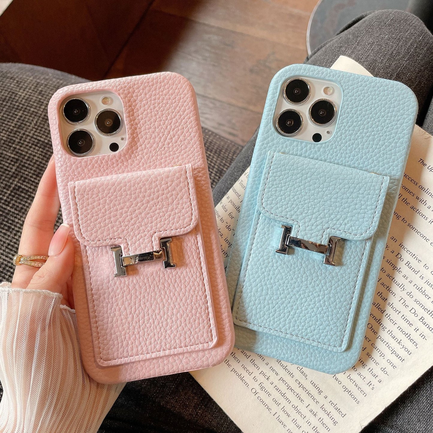H kártya tartó bőr iPhone tok