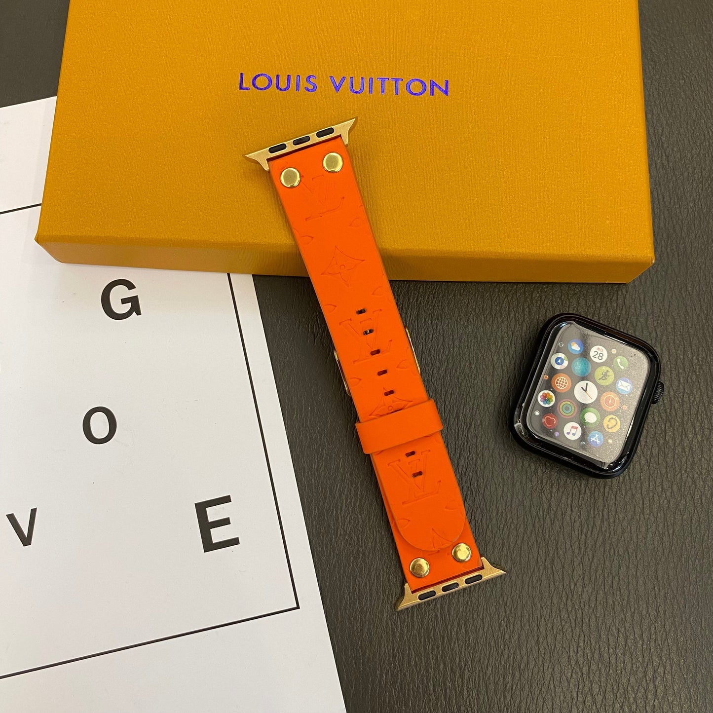 Armbånd de Rekchange Apple Aveec Décoration en nagler et monogramme en relieff Watch Bands