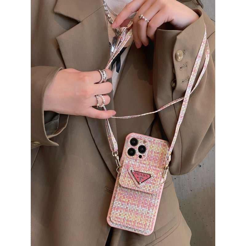 حقيبة بطاقة PRA نسج Crossbody iPhone