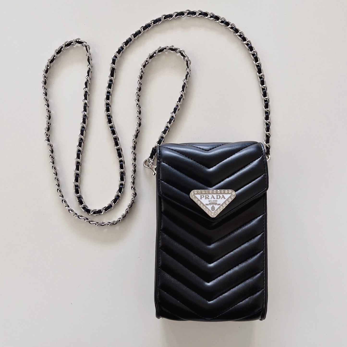 Crossbody skinn telefonpose