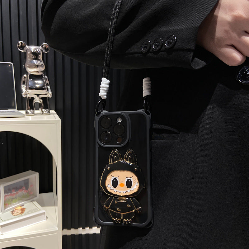 Hard Shell Labubu Mirror Kickstand iPhone Case - Rotatable Mirror | Stødfast design