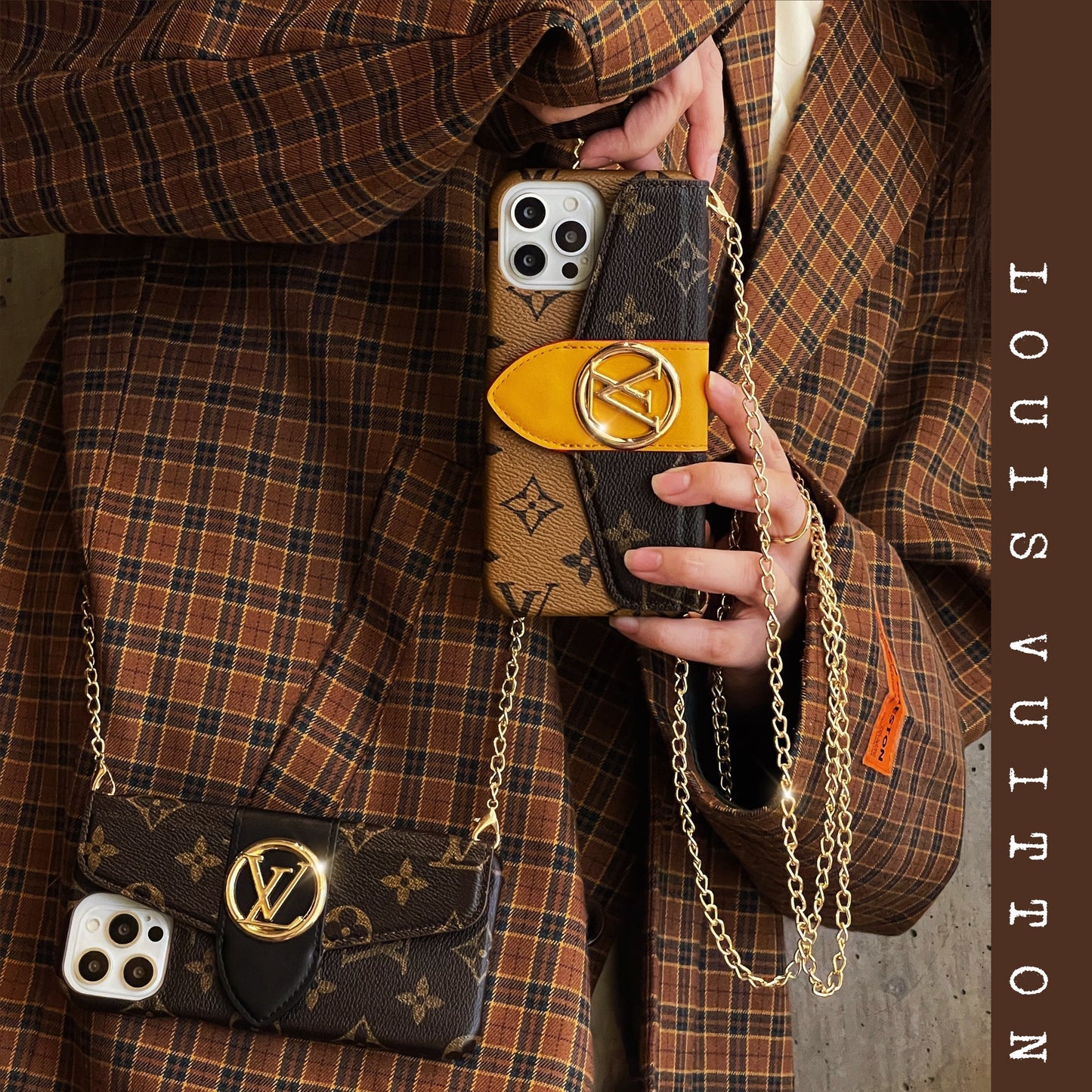 Lou Gold Crossbody Card Holder iPhone -fodral