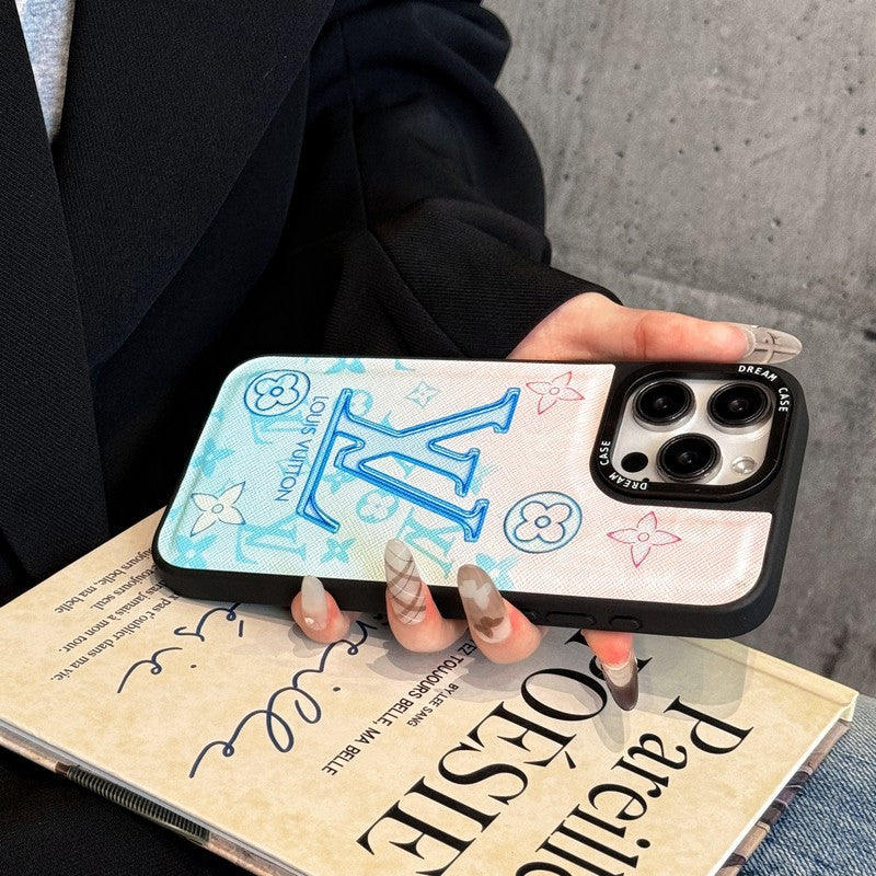Lou Blue Leather iphone tok