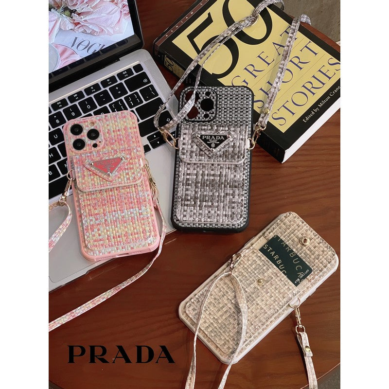 حقيبة بطاقة PRA نسج Crossbody iPhone