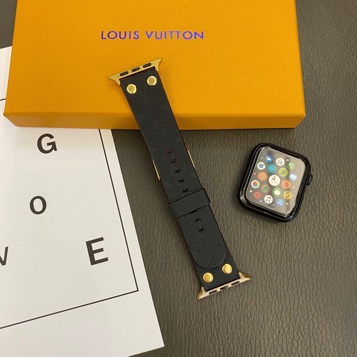 Armbånd de Rekchange Apple Aveec Décoration en nagler et monogramme en relieff Watch Bands