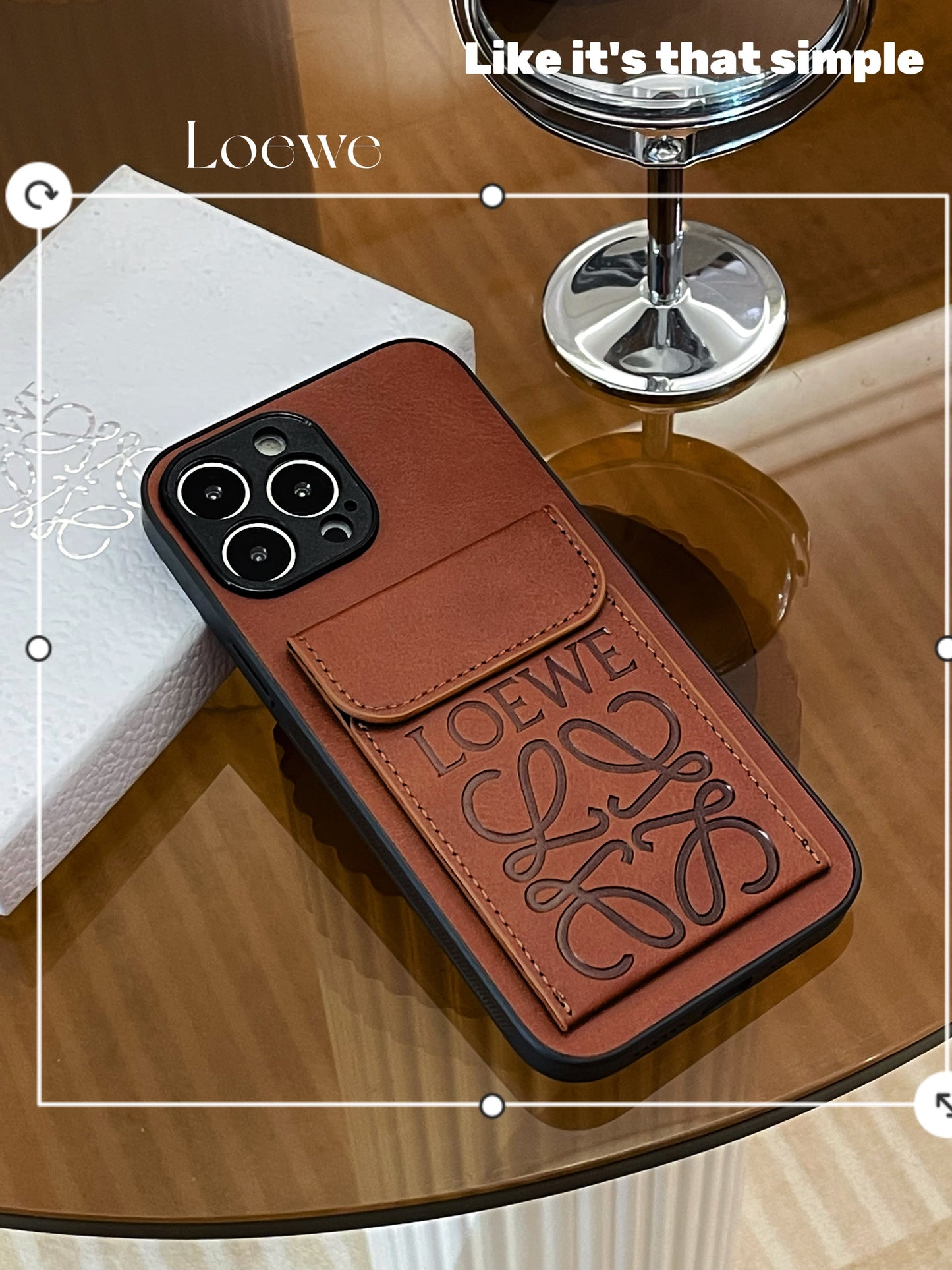 Loewe iPhone-fodral med kortinnehavare Brown-LZP241448