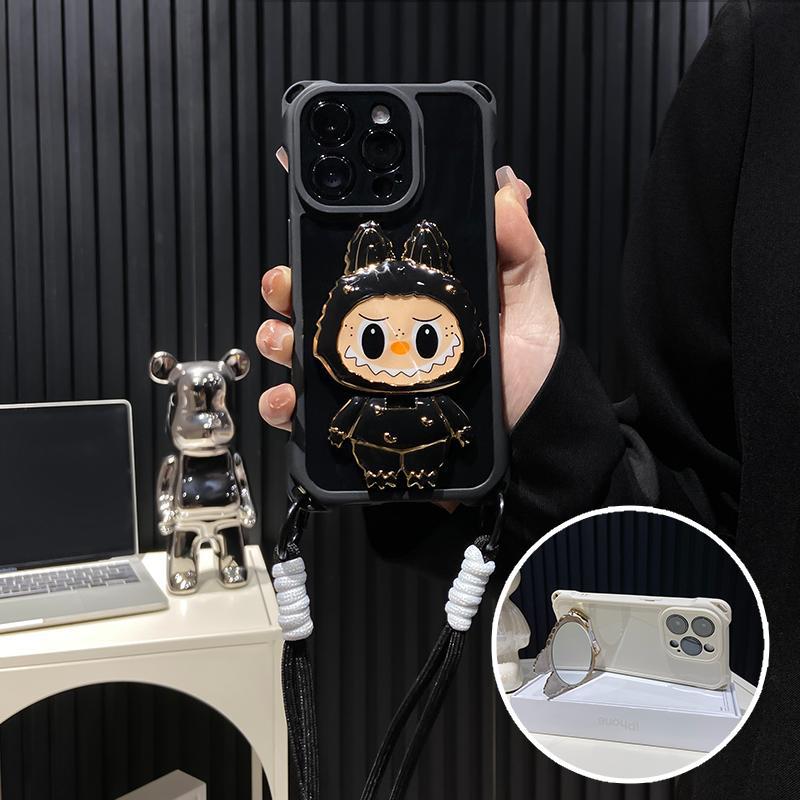 Hard Shell Labubu Mirror Kickstand iPhone Case - Rotatable Mirror | Stødfast design