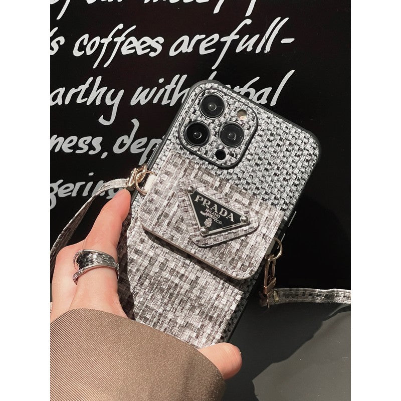 حقيبة بطاقة PRA نسج Crossbody iPhone