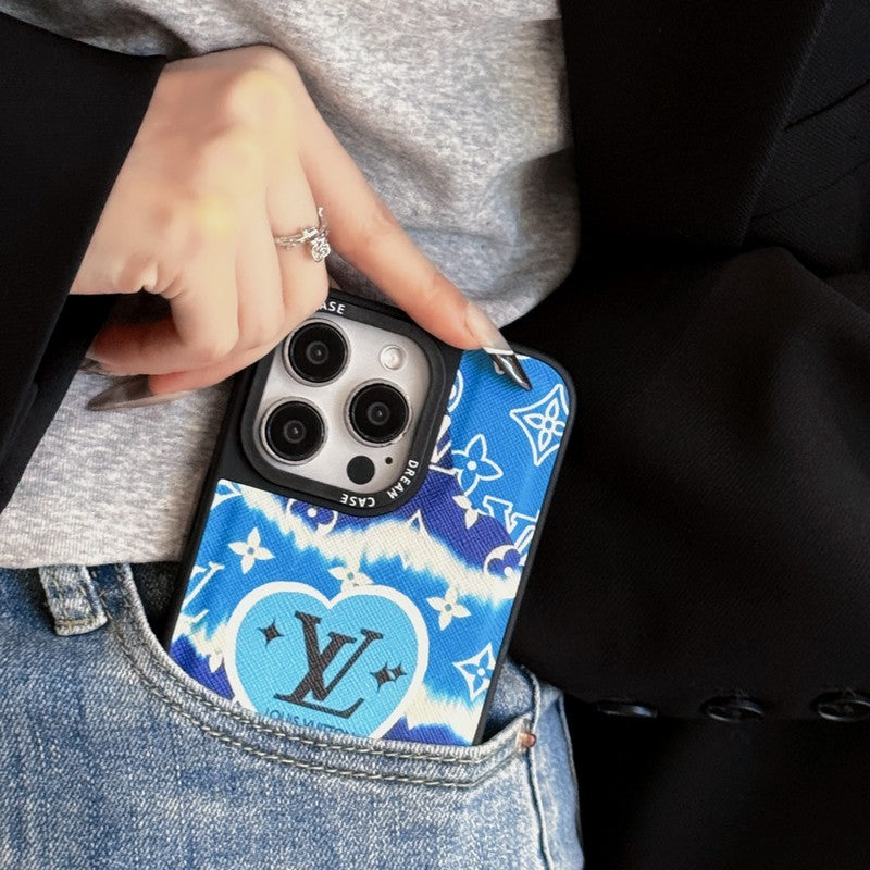 Lou Blue Leather iphone tok