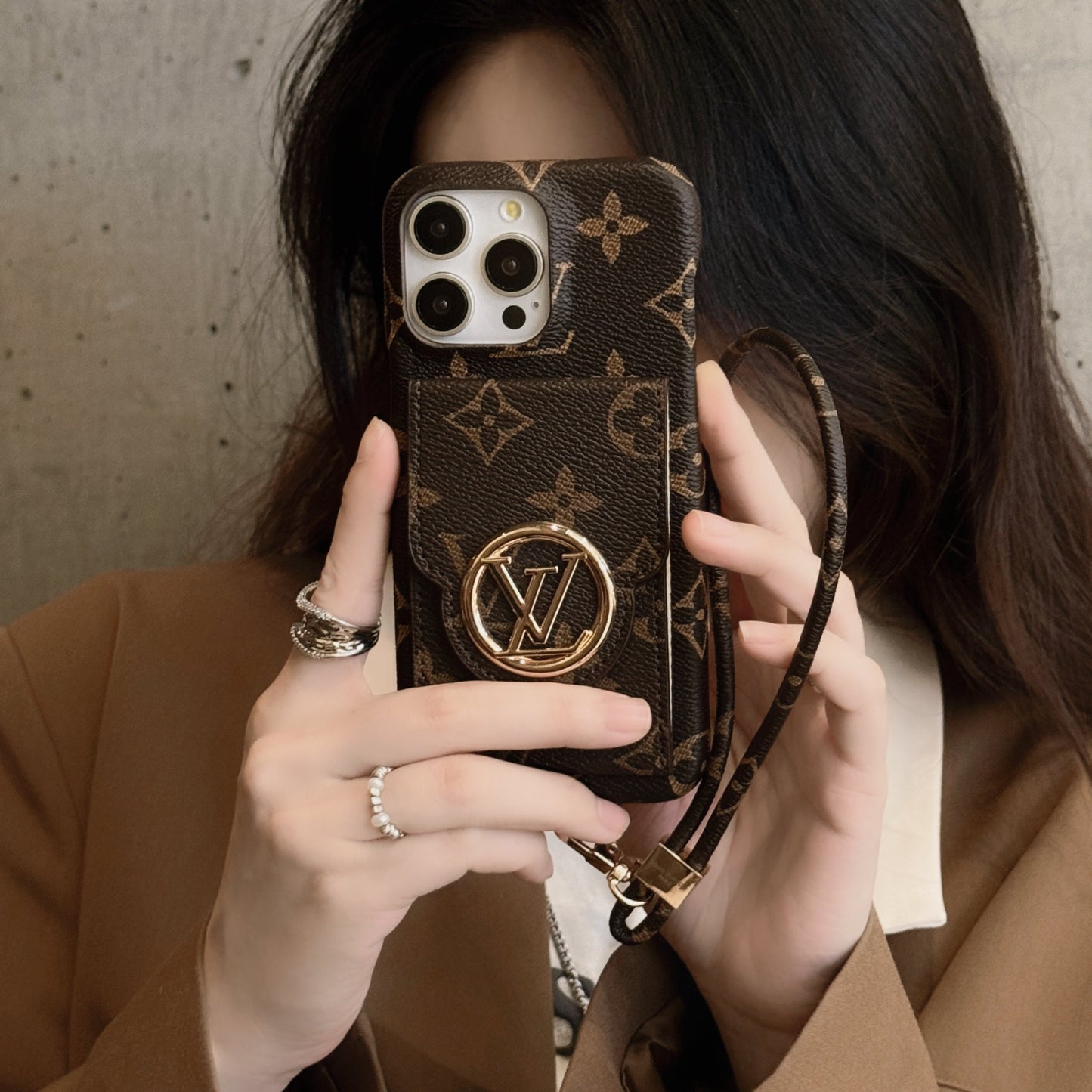 LOU 카드 홀더 체인 iPhone 케이스