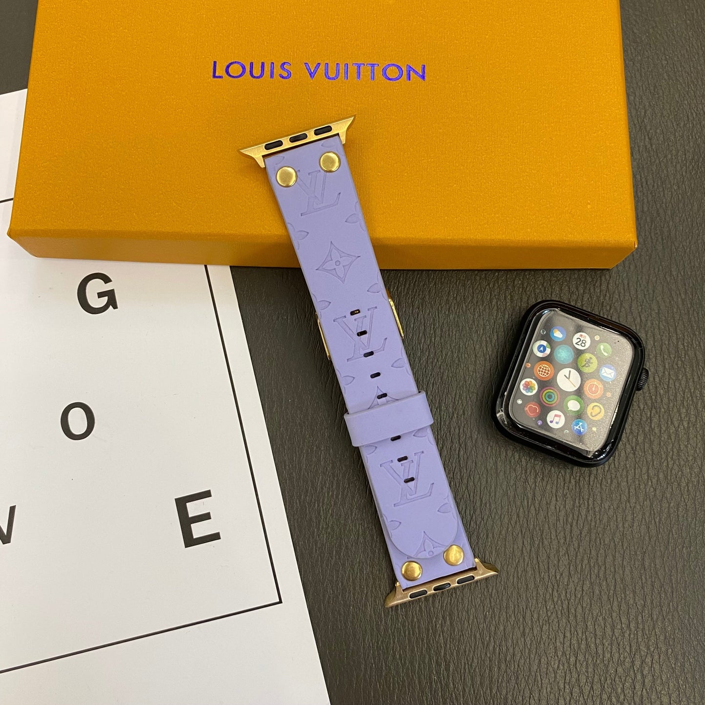 Armbånd de Rekchange Apple Aveec Décoration en nagler et monogramme en relieff Watch Bands