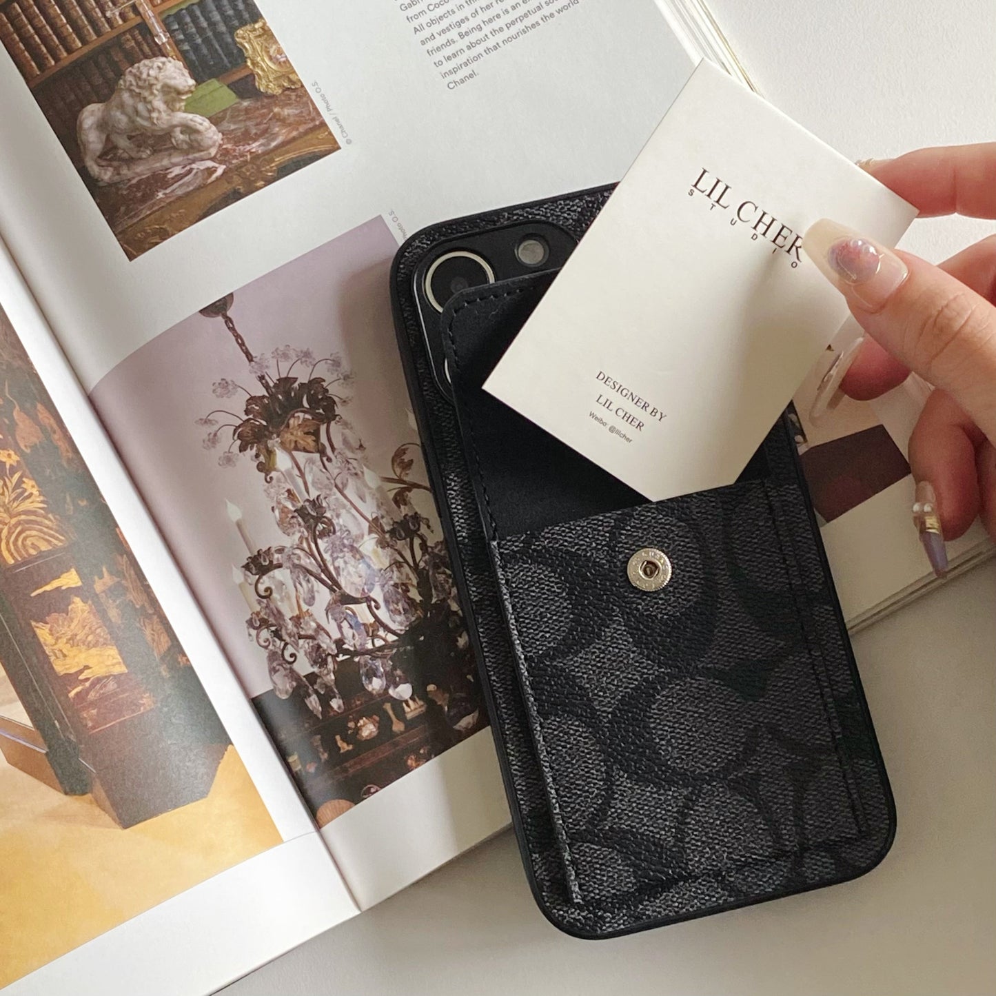 Coach iPhone tok a Wallet Black-HP240513 pénztárcájával