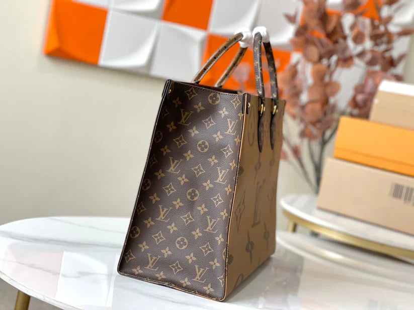 Luxe Monogram Leather Tote Baghandbag