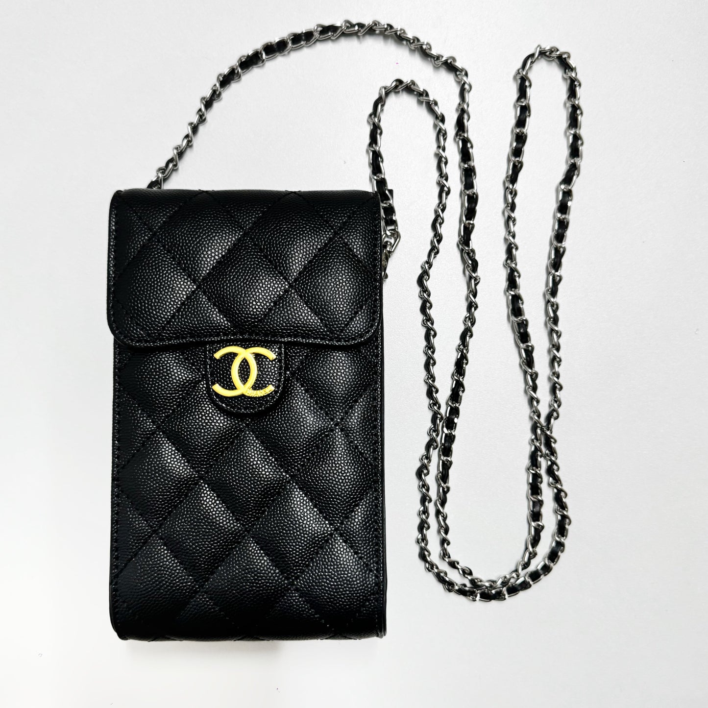Crossbody skinn telefonpose