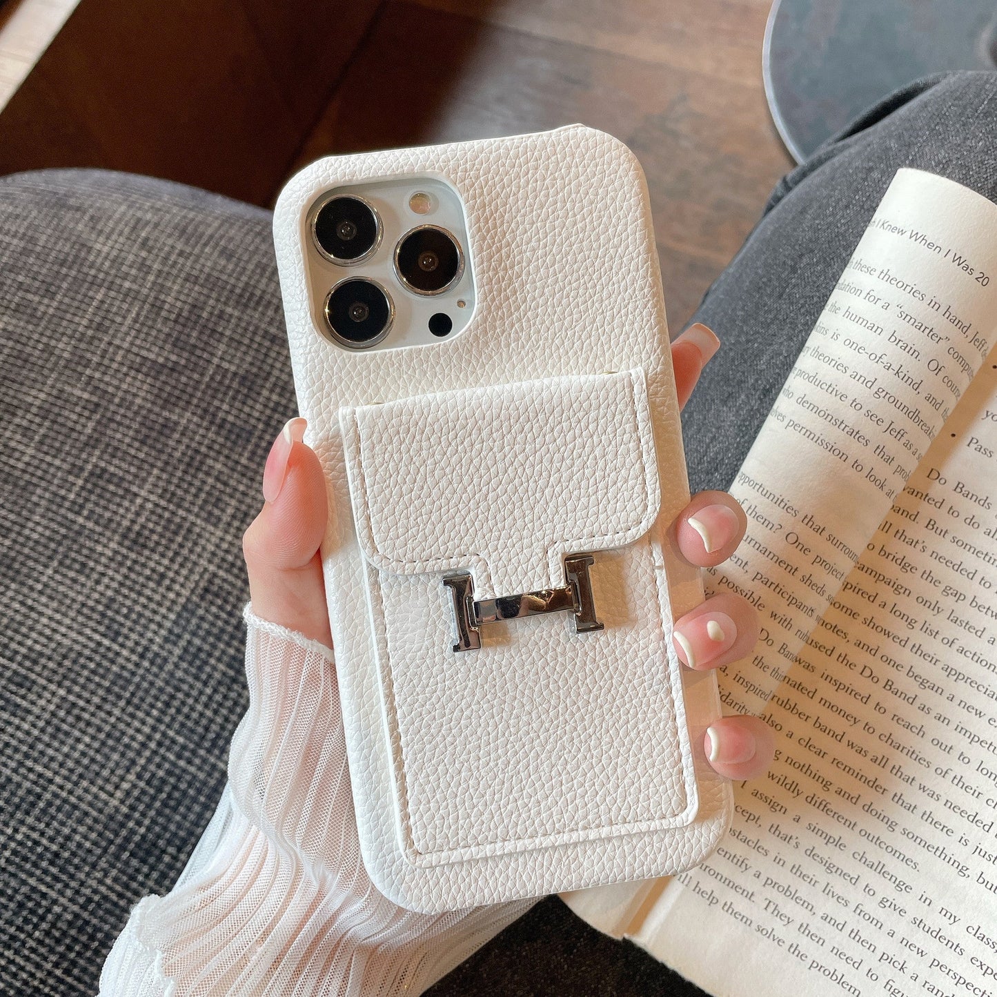 H kártya tartó bőr iPhone tok