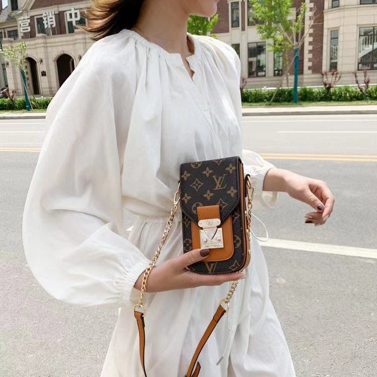 Crossbody skinn telefonpose