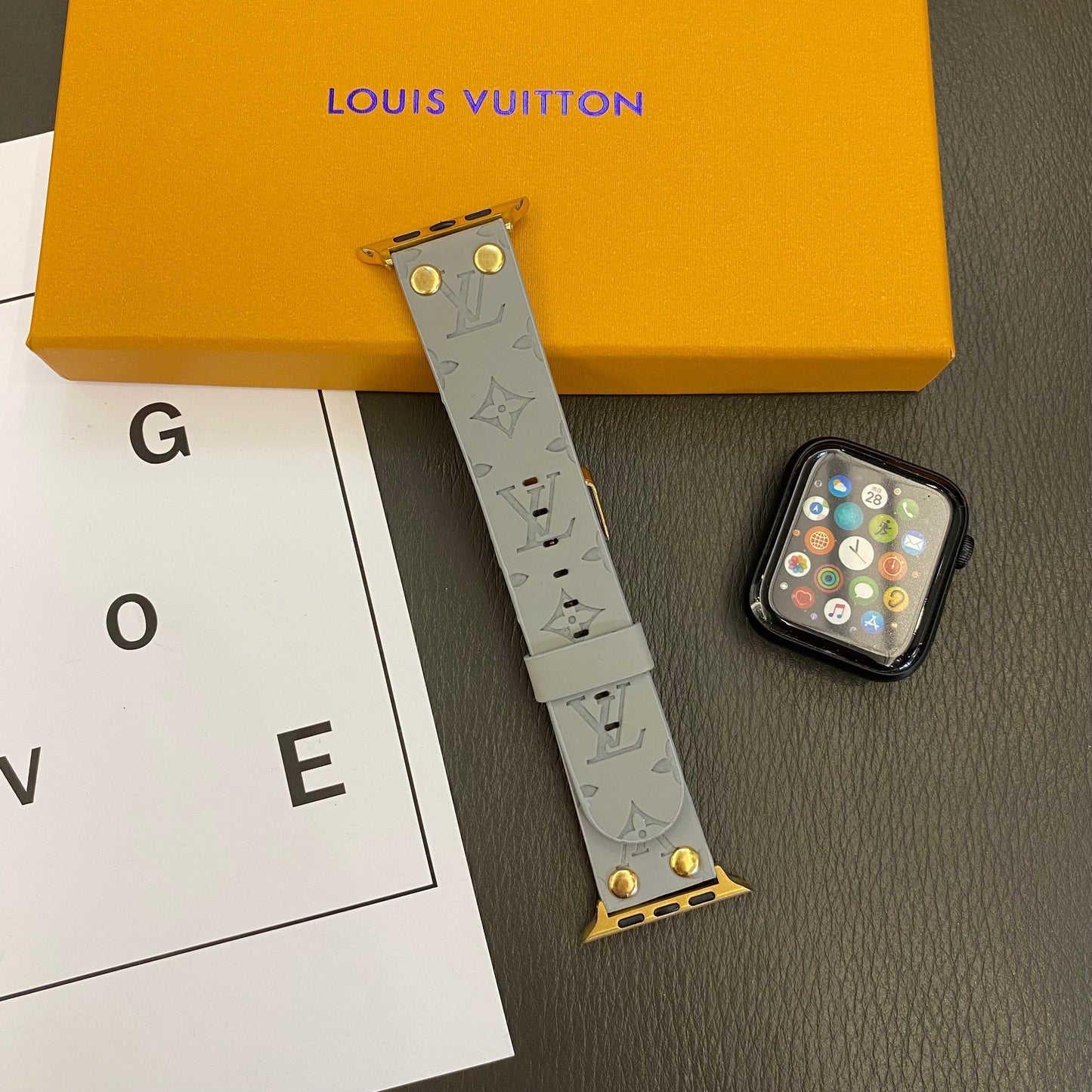 Armbånd de Rekchange Apple Aveec Décoration en nagler et monogramme en relieff Watch Bands