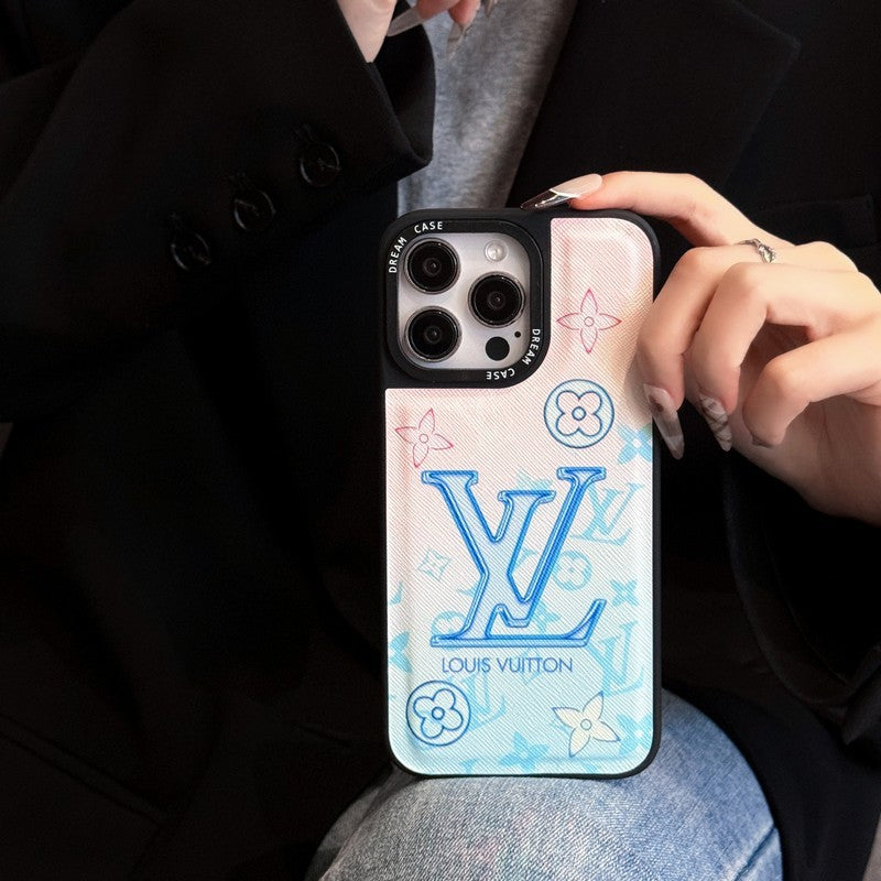 Lou Blue Leather iphone tok
