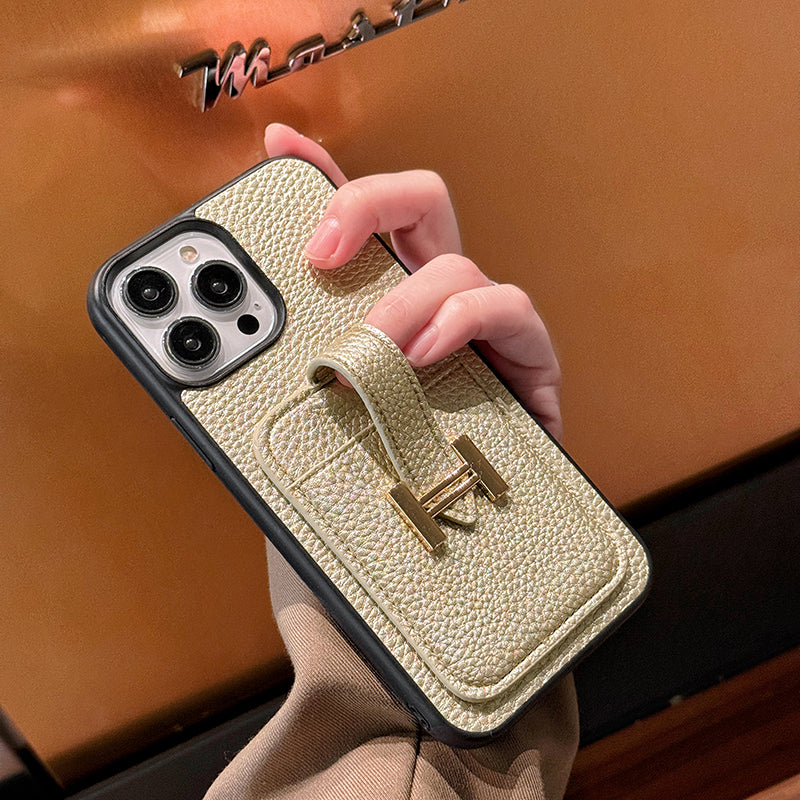 HカードホルダーレザーiPhoneケース