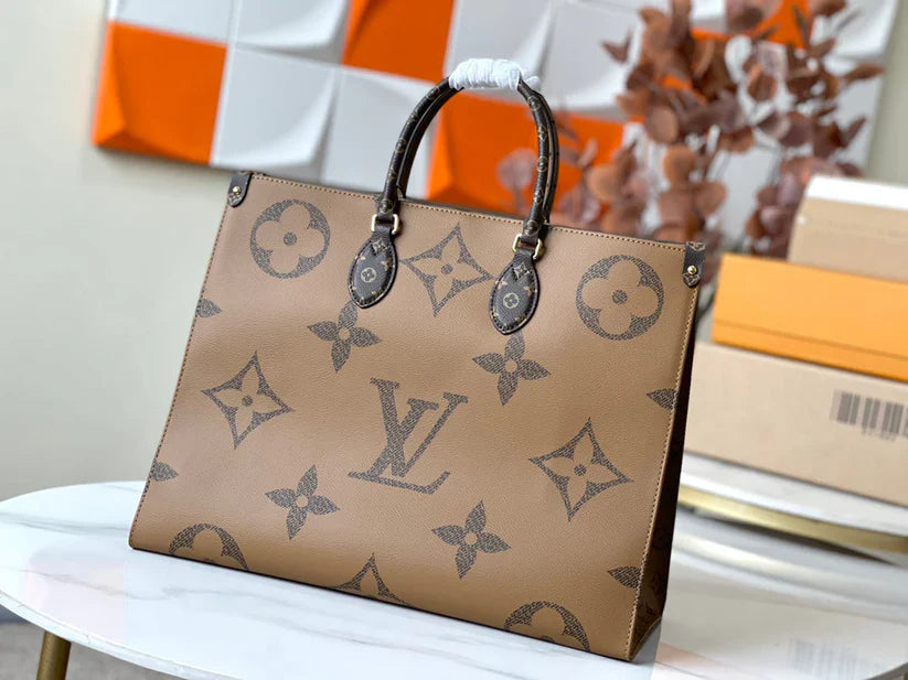 Luxe Monogram Leather Tote Baghandbag