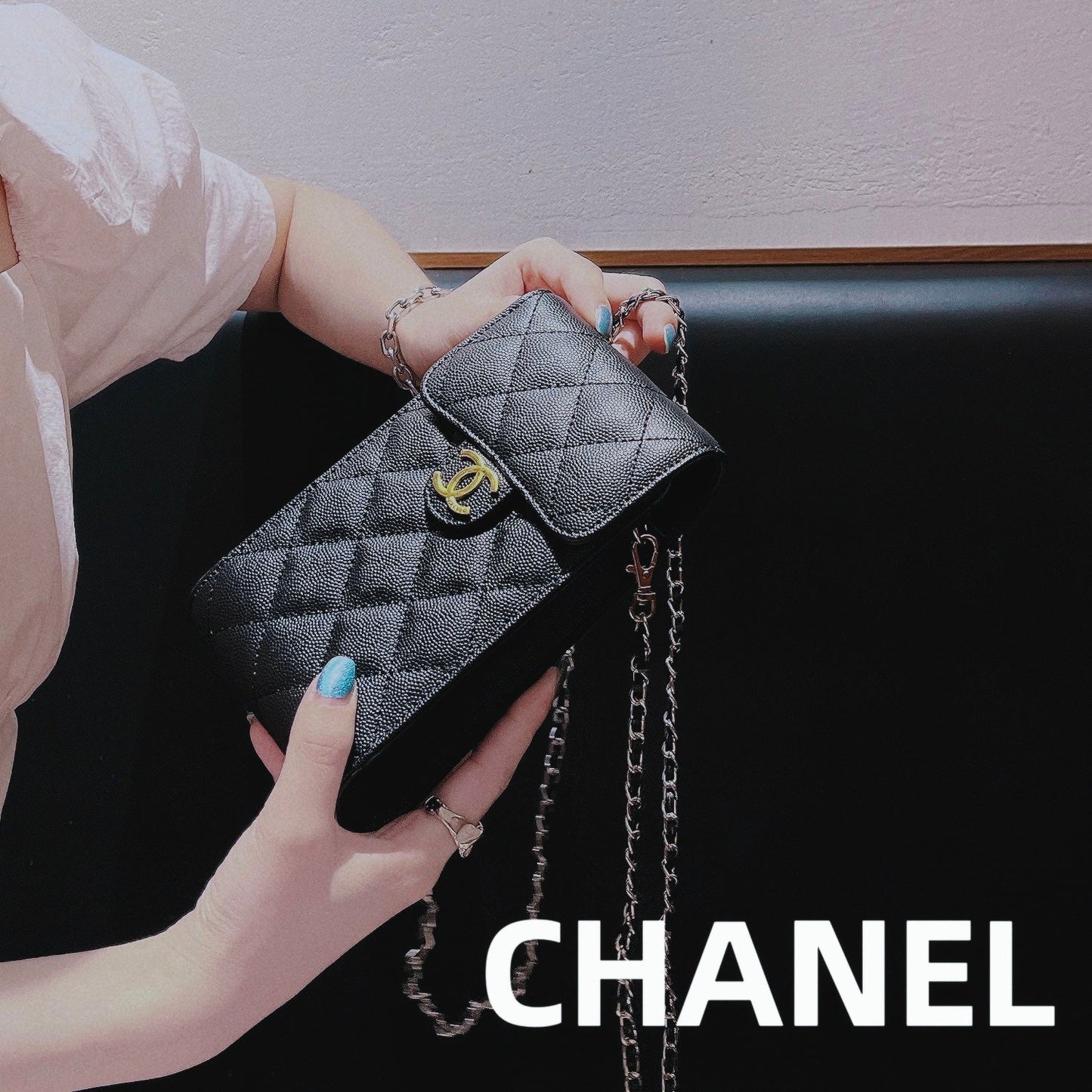 Crossbody skinn telefonpose
