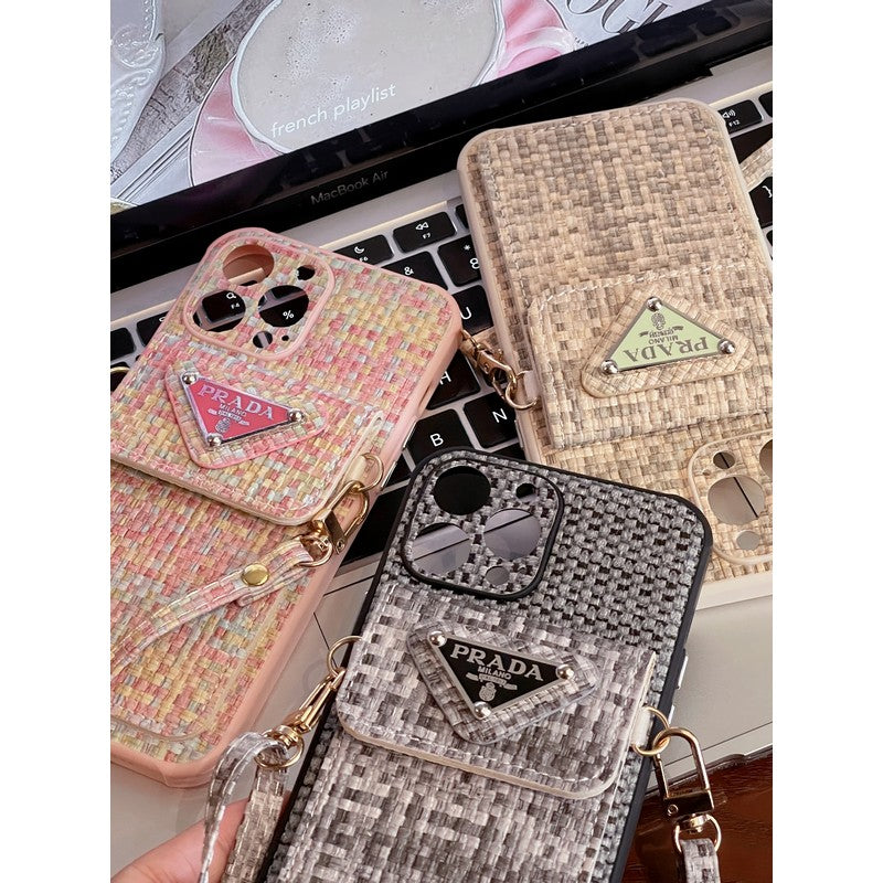 حقيبة بطاقة PRA نسج Crossbody iPhone