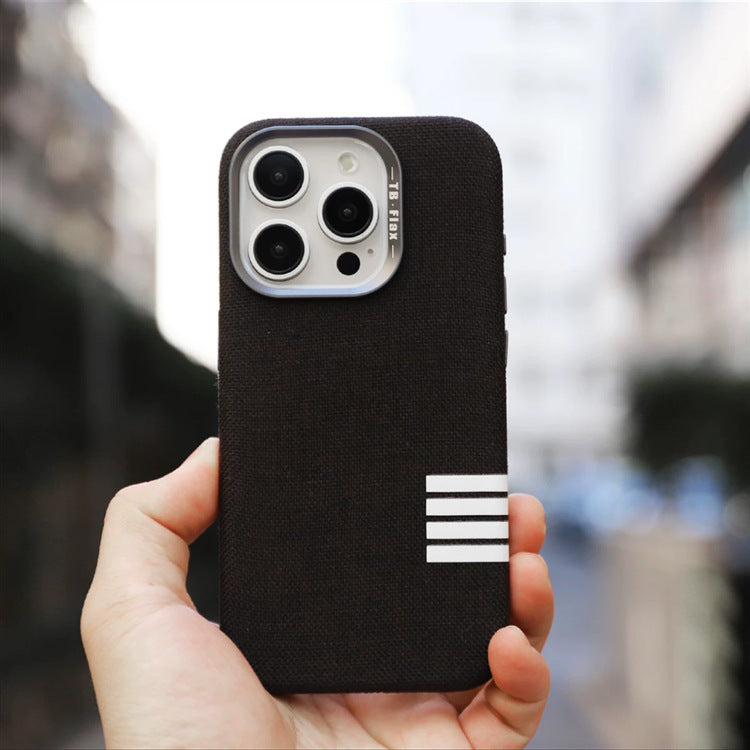 Premium vintage linned stof magnetisk telefon taske til iPhone