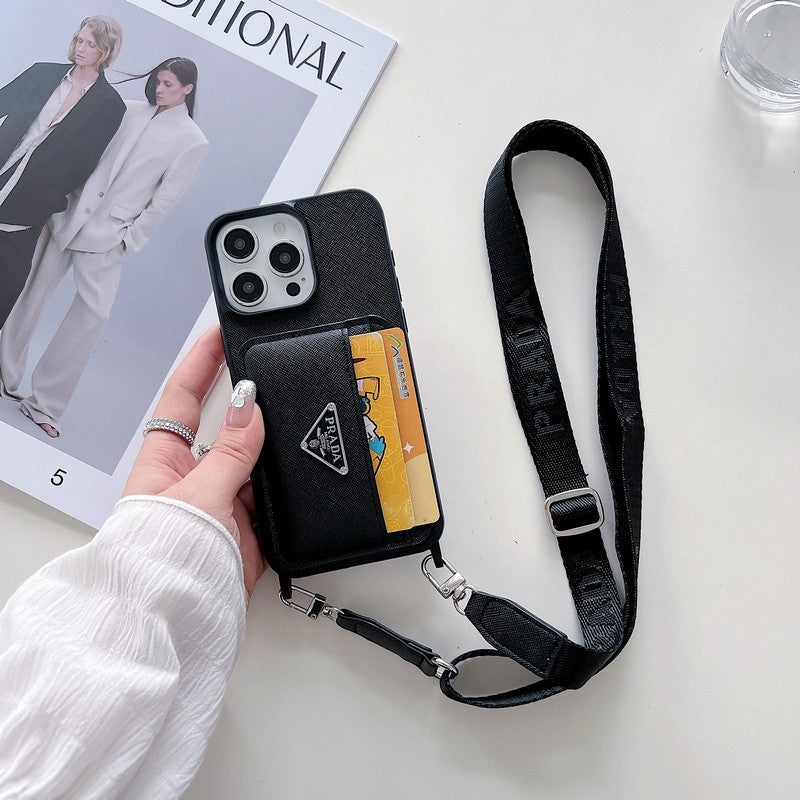 PRA kártya tartó Crossbody iPhone tok