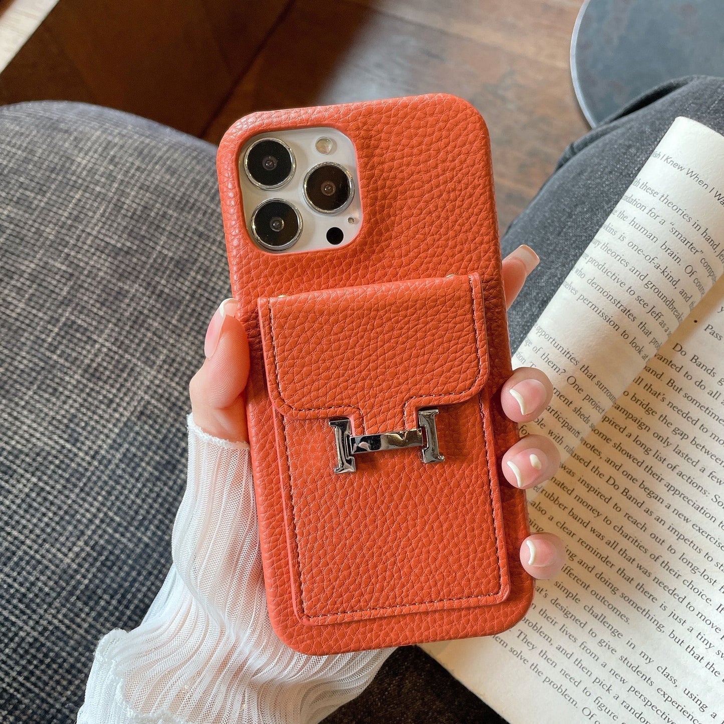 H kártya tartó bőr iPhone tok