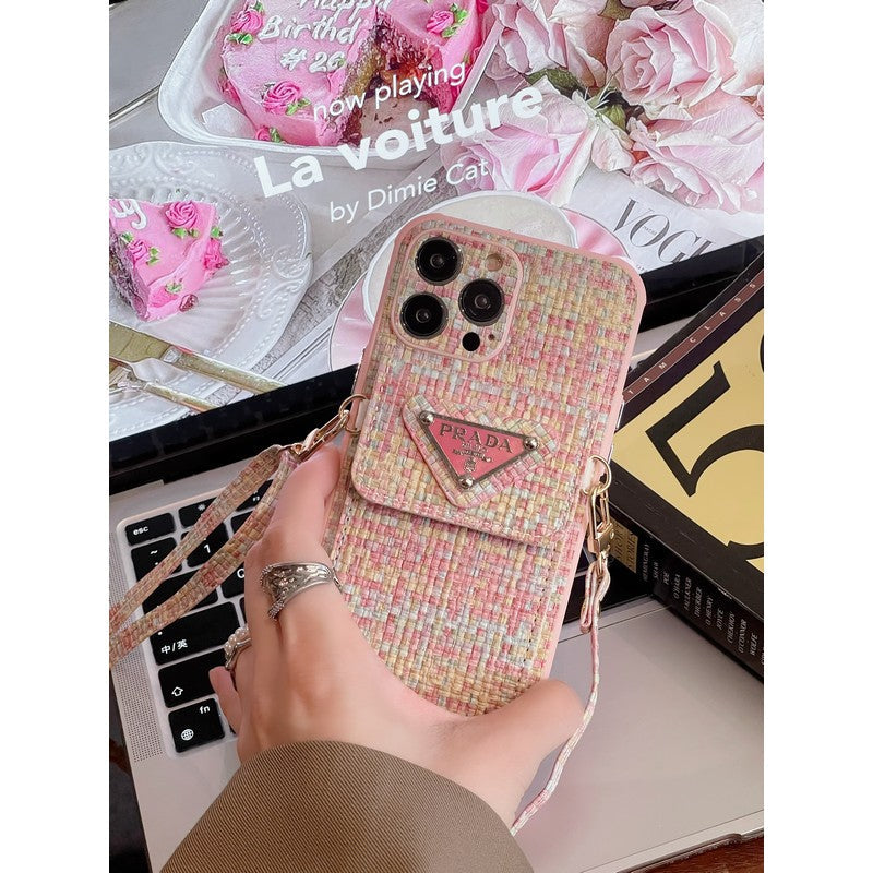 حقيبة بطاقة PRA نسج Crossbody iPhone