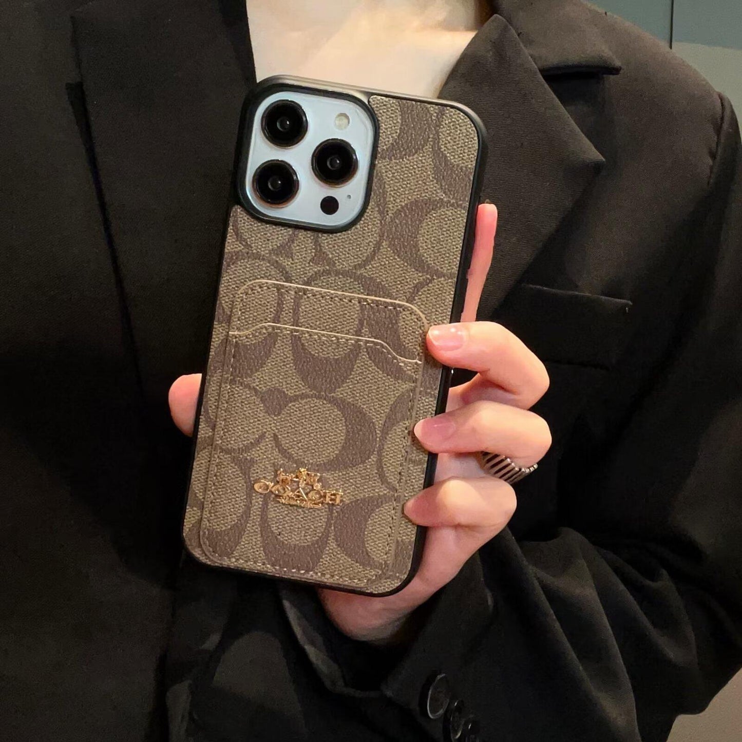 Custodia per iPhone in pelle per sacca con carta COA