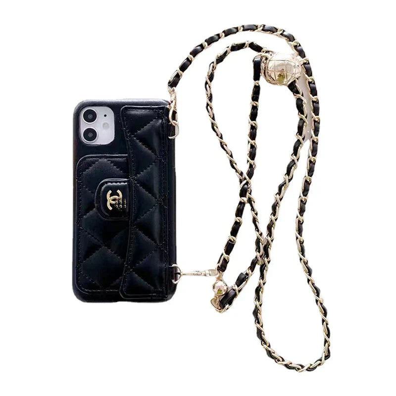 Luxus pénztárca iPhone tok kézi /kereszttestlánccal