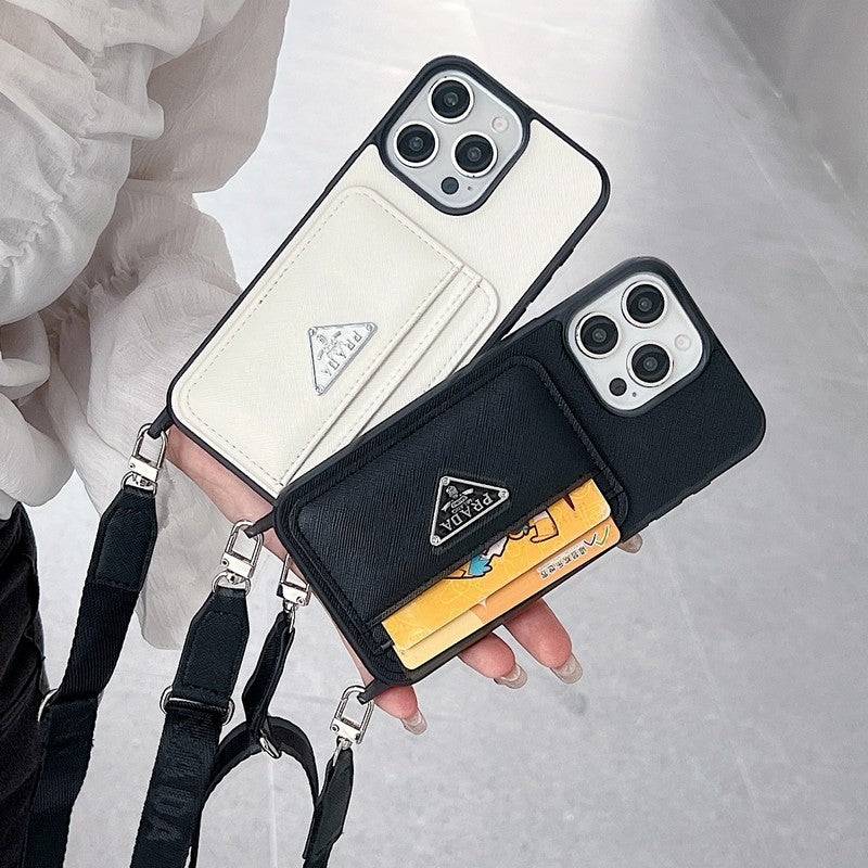 PRA kártya tartó Crossbody iPhone tok