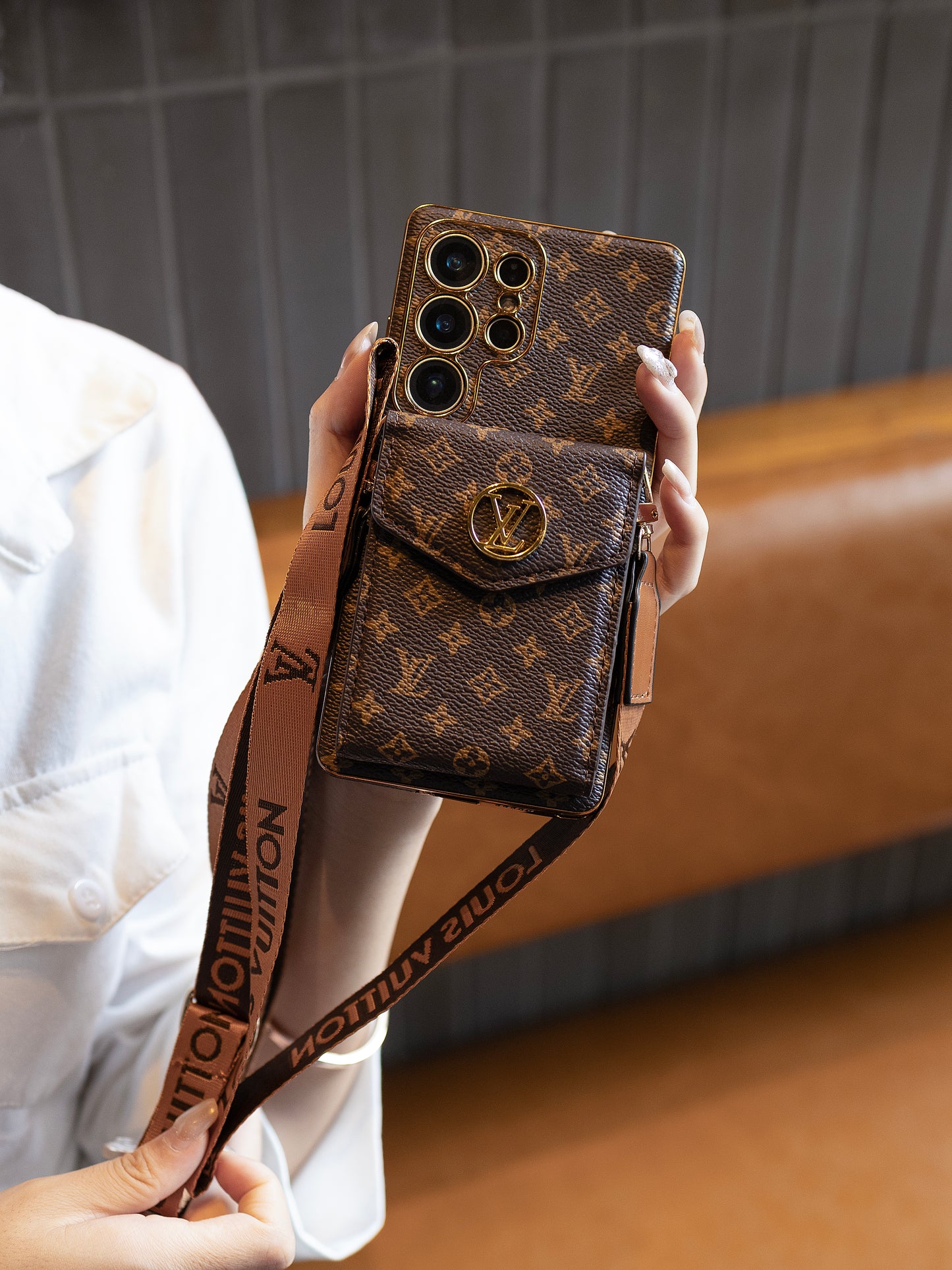 Advanced Leather Samsung Phone Case with Wallet and Strap.02