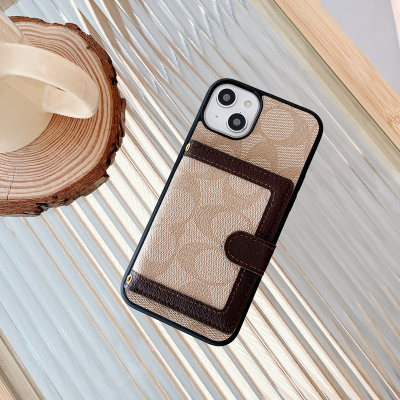 Trener iPhone Case z portfelem i paskiem Crossbody White -xK240402