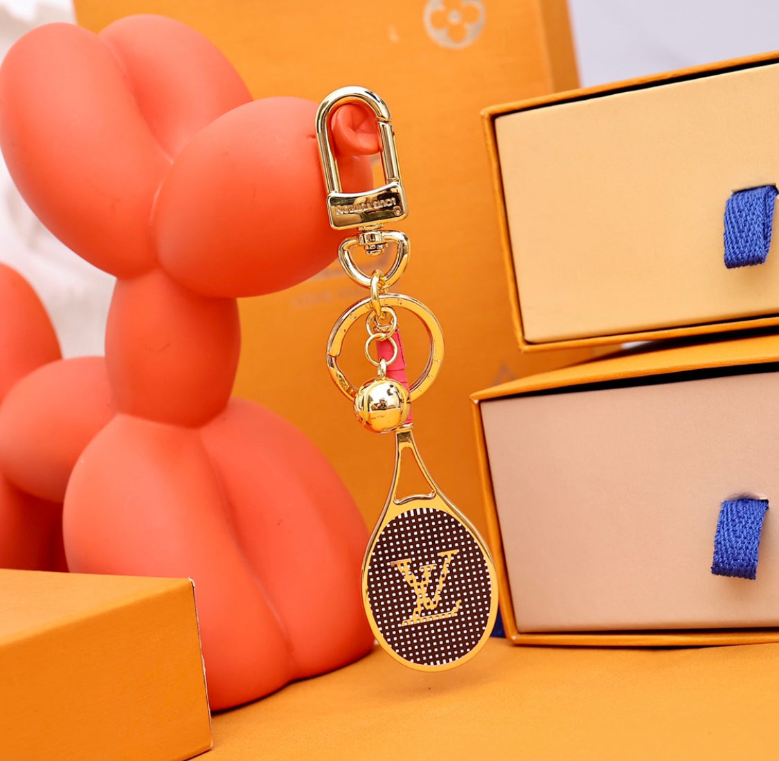 tennis Racket LV Keychain