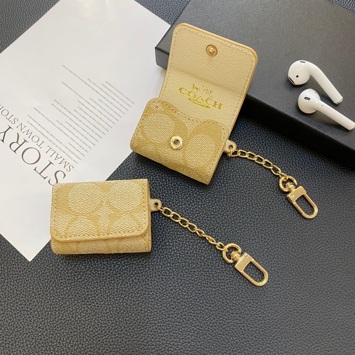 Luxus Coach Airpods 3. generációs esetek Coffee-YH240425