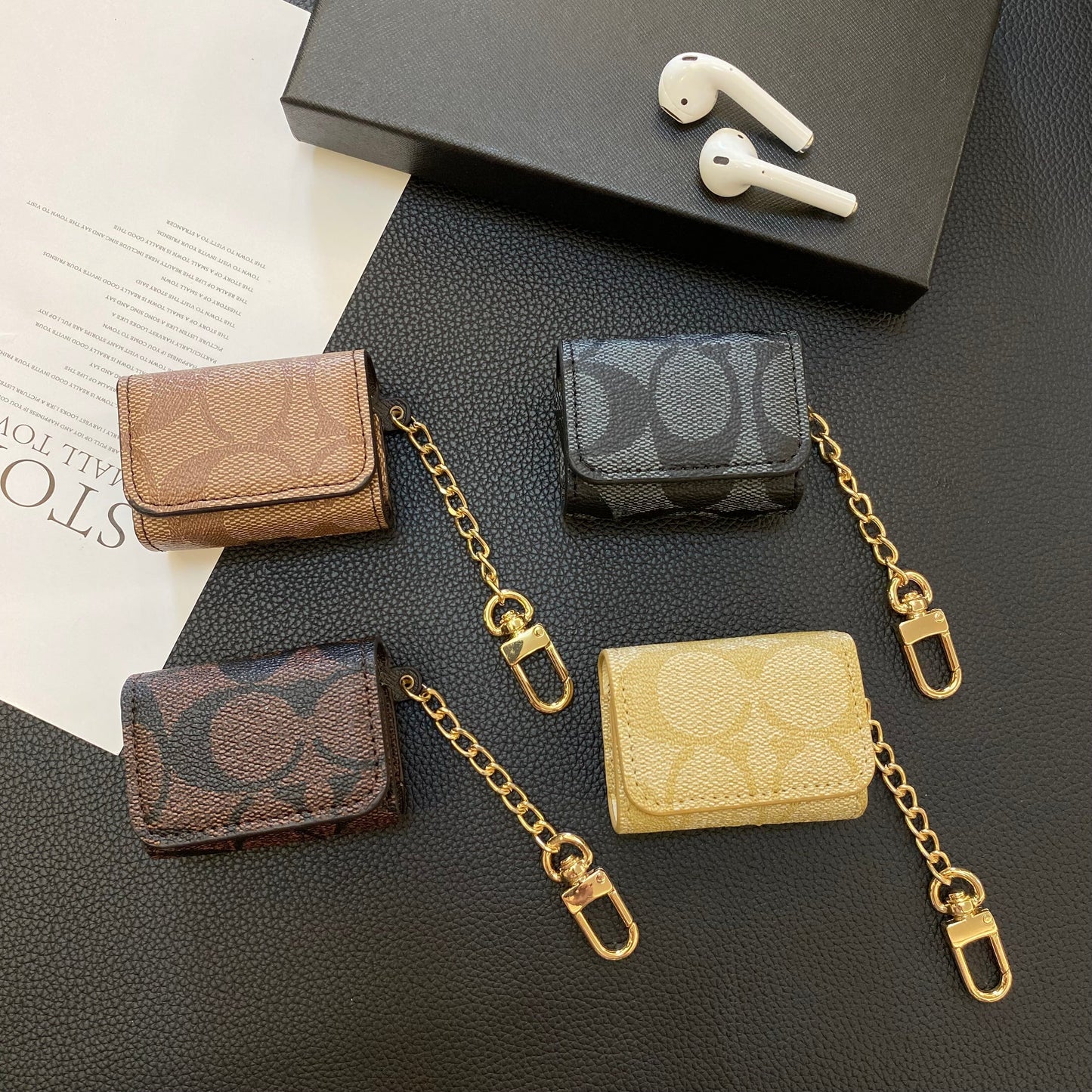 Luksustræner AirPods Sager mørkebrun-YH240425