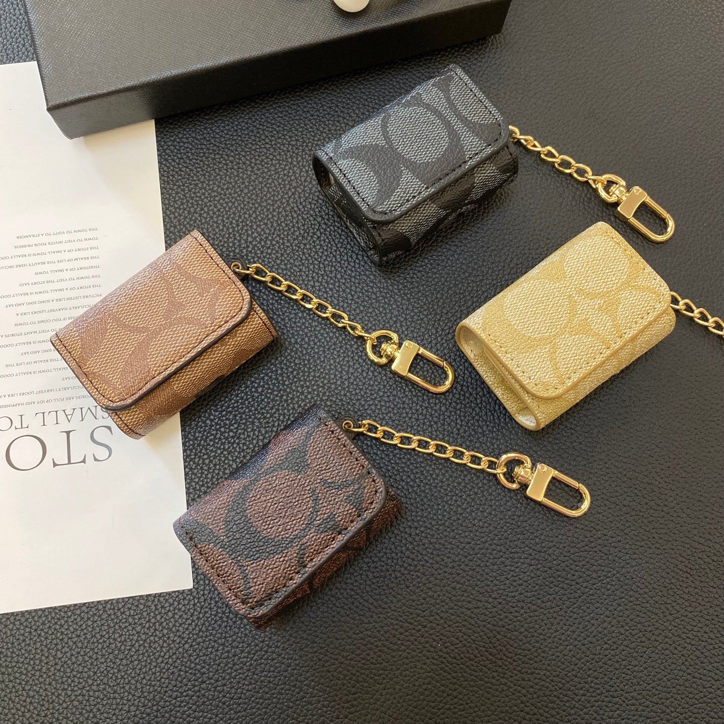 Luksustræner AirPods Sager mørkebrun-YH240425