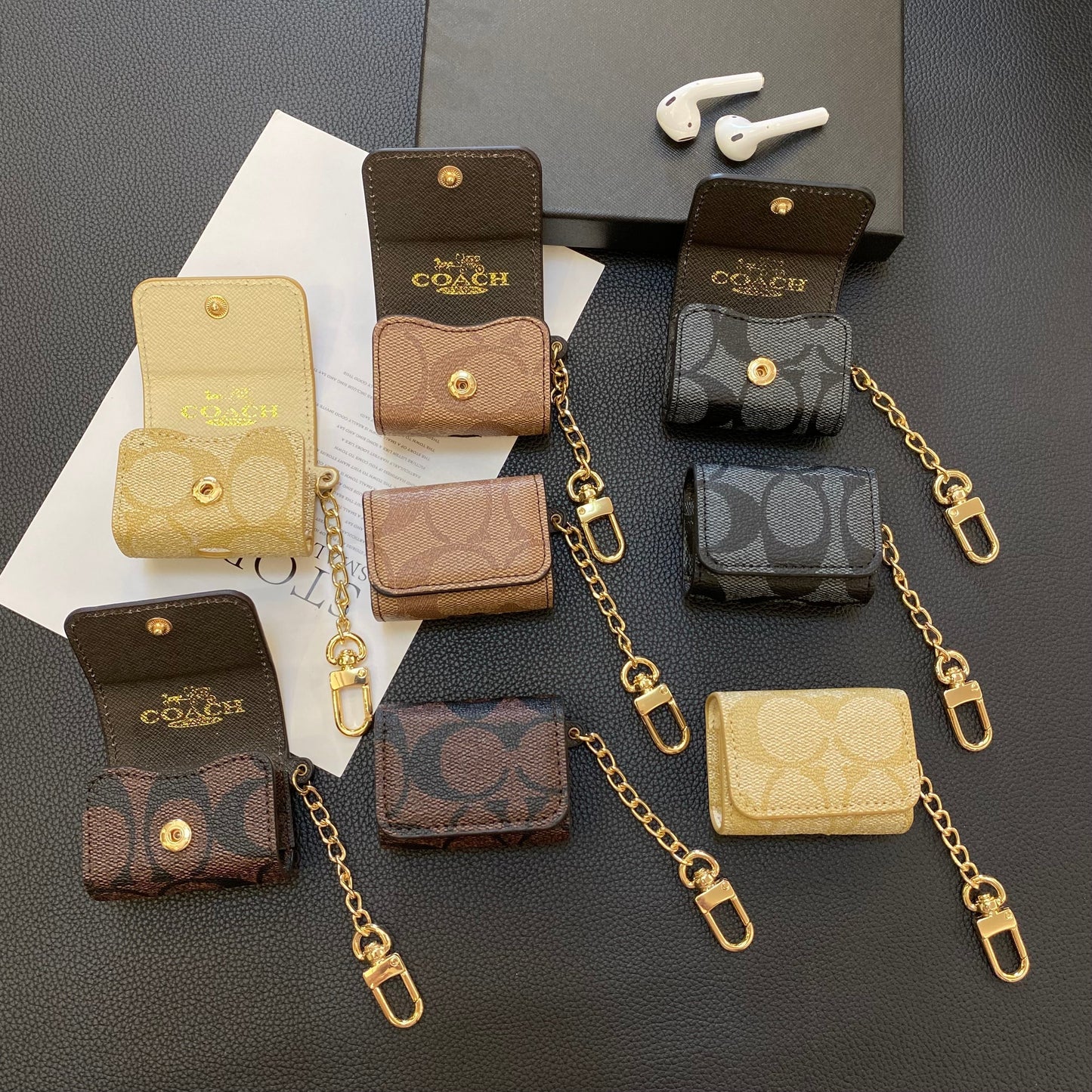 Luksustræner AirPods Sager mørkebrun-YH240425