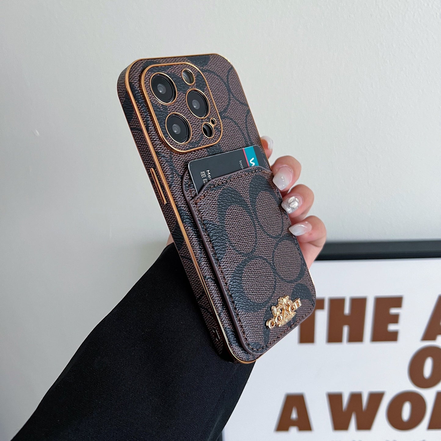 Coach iPhone Hülle mit Kartenhalter Brown -KB241651