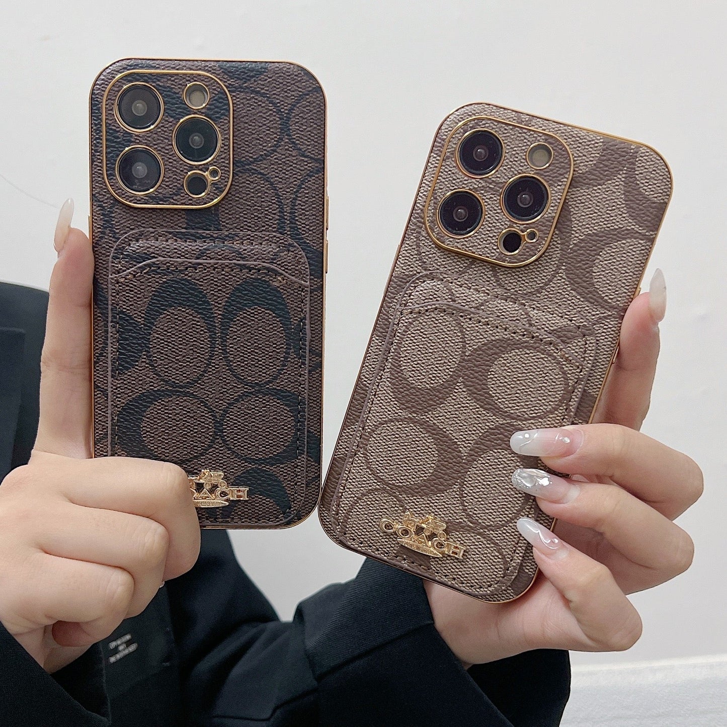 Coach iPhone Hülle mit Kartenhalter Brown -KB241651