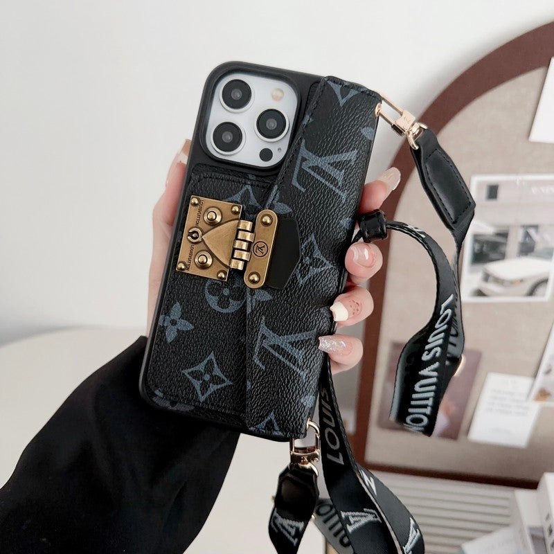 Lou zárkártya táska kereszttest lánc iPhone tok