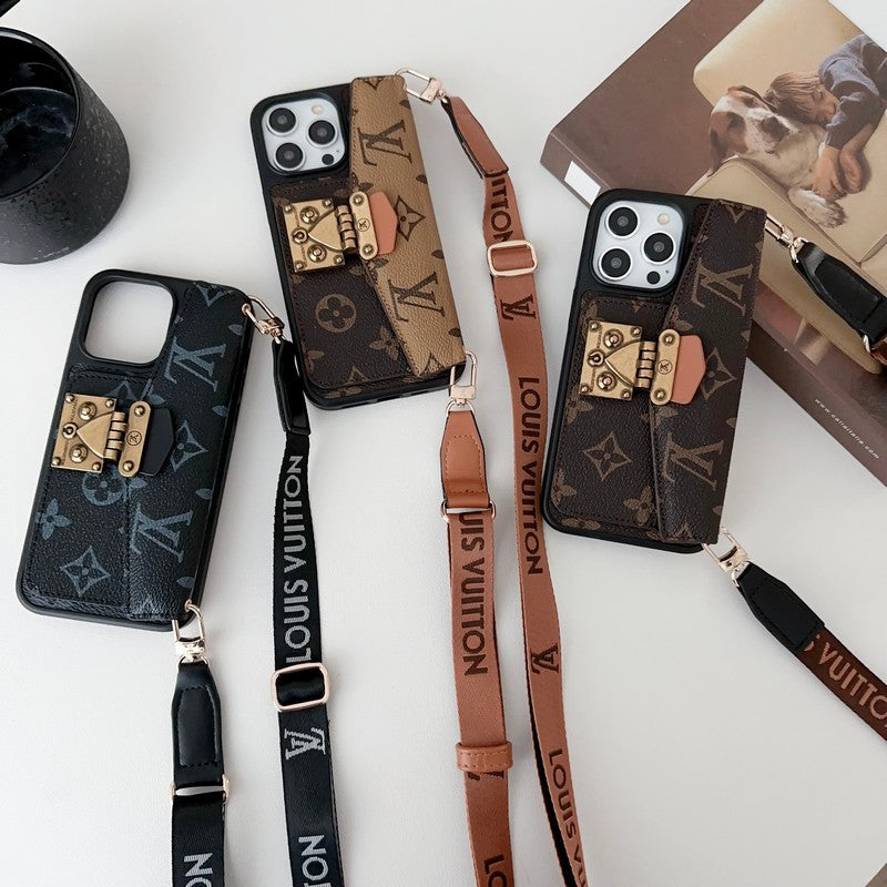 Lou zárkártya táska kereszttest lánc iPhone tok