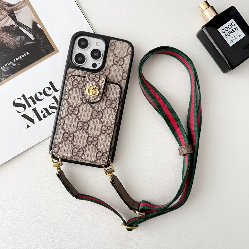 GG Kartenbeutel Crossbody Chain iPhone Hülle