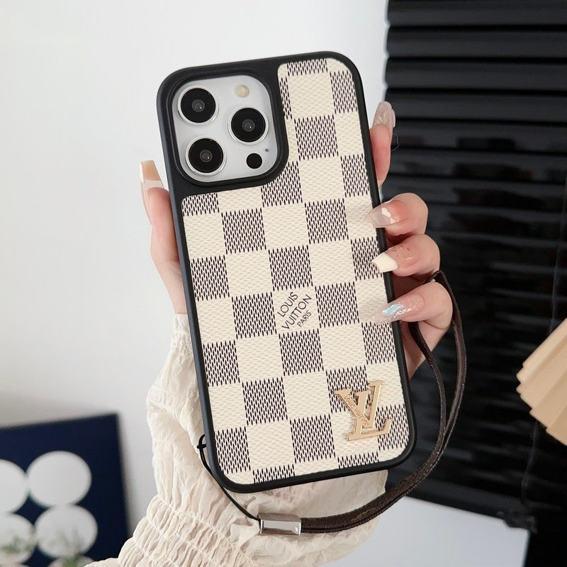 Custodia per iPhone a mano in bianco e manuale di Lou Black & White