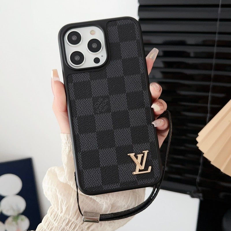 Custodia per iPhone a mano in bianco e manuale di Lou Black & White